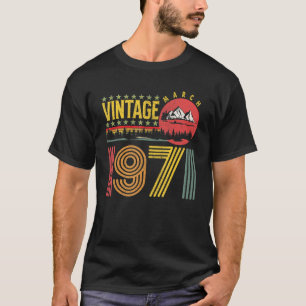 Vintage March 1971  51 Years Old Birthday 3 T-Shirt