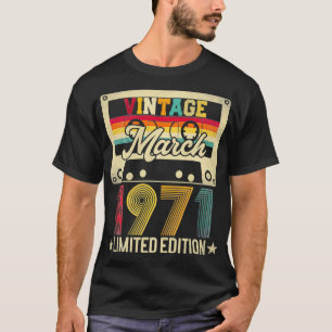 Vintage March 1971 51st Birthday Gift Men Women Re T-Shirt
