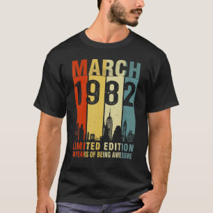 Vintage March 1982 40th Birthday T-Shirt