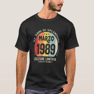Vintage March 1989 Women Men 32th Birthday T-Shirt