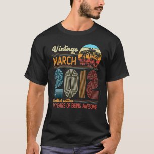 Vintage March 2012 10 Years Old 10th B Day Decorat T-Shirt