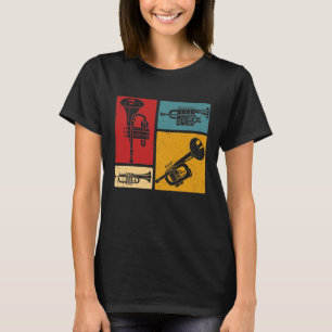 Vintage Marching Band Trumpet Player Retro Design T-Shirt
