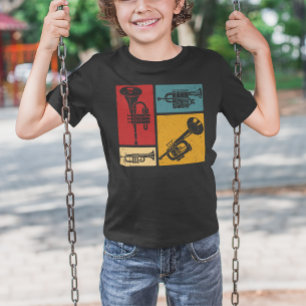 Vintage Marching Band Trumpet Player Retro Design T-Shirt