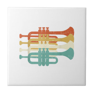 Vintage Marching Band Trumpet Player Retro Design  Tile