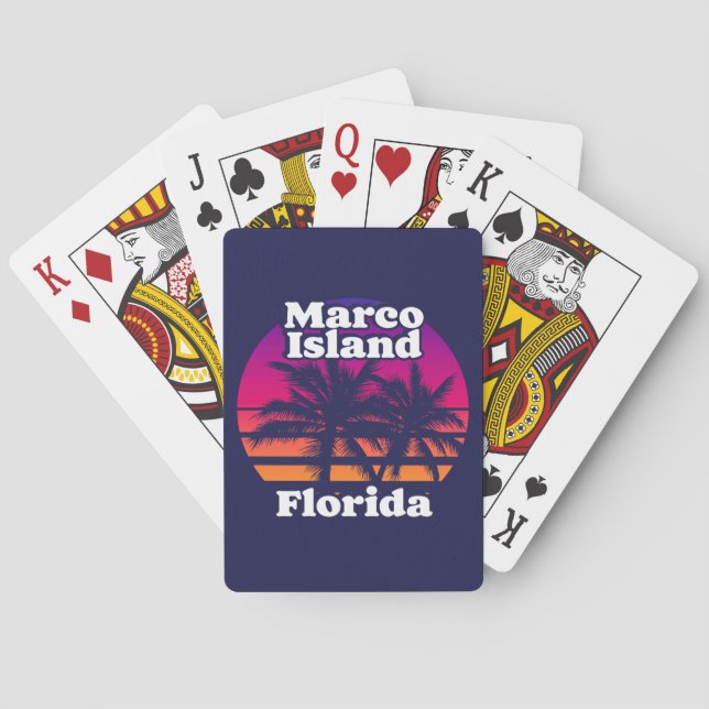 Vintage Marco Island Beach Florida Playing Cards (Back)