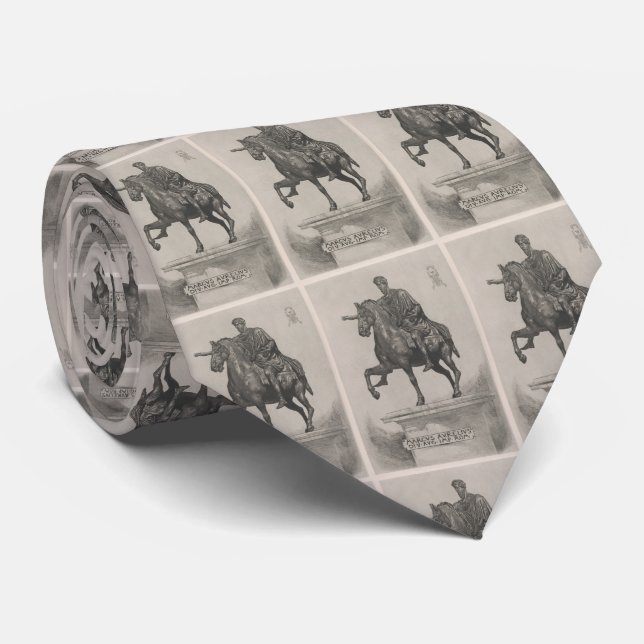Vintage Marcus Aurelius Statue Illustration (1889) Tie (Rolled)