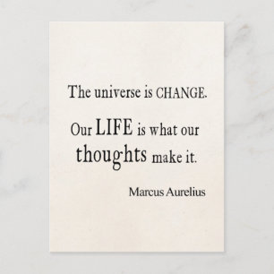 Vintage Marcus Aurelius Universe Change Life Quote Postcard