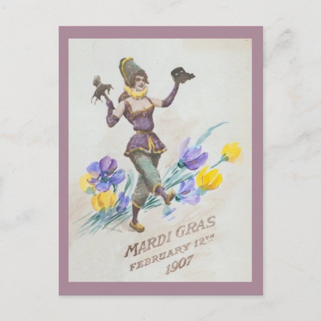 Vintage Mardi Gras Advertising Piece Postcard (Front)