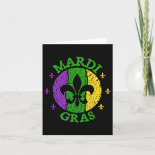 Vintage Mardi Gras Carnival Vintage Retro Jester H Card