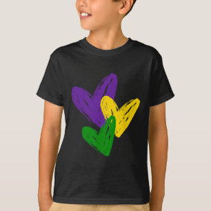 Vintage Mardi Gras Cute Hearts Funny Love Women Gi T-Shirt