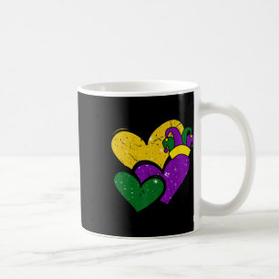 Vintage Mardi Gras Cute Hearts Girls Women Kids Coffee Mug
