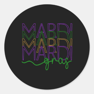 Vintage Mardi Gras Festival New Orleans Women's Classic Round Sticker