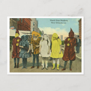 Vintage Mardi Gras girls in costumes Postcard