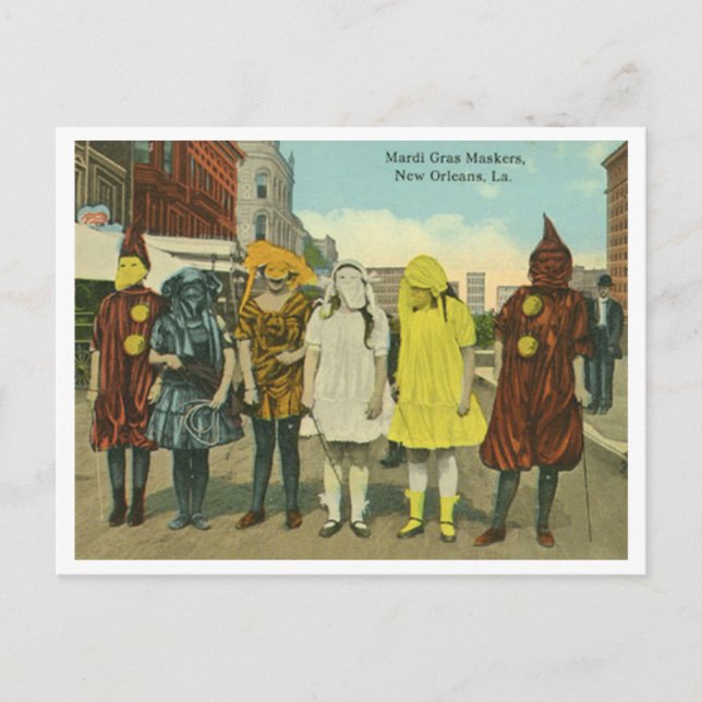 Vintage Mardi Gras girls in costumes Postcard (Front)