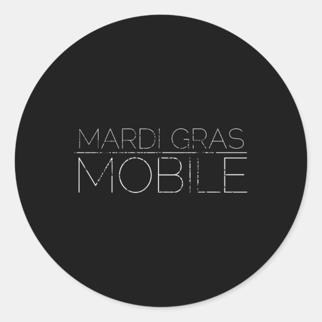 Vintage Mardi Gras Mobile  Classic Round Sticker (Front)