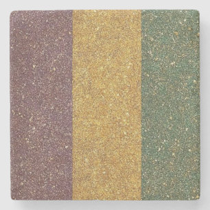 Vintage Mardi Gras striped Stone Coaster