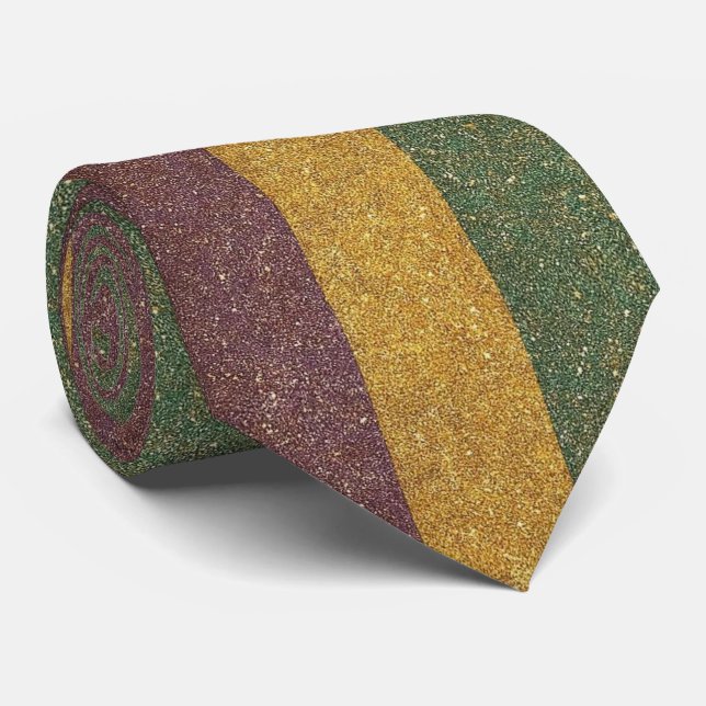 Vintage Mardi Gras striped Tie (Rolled)