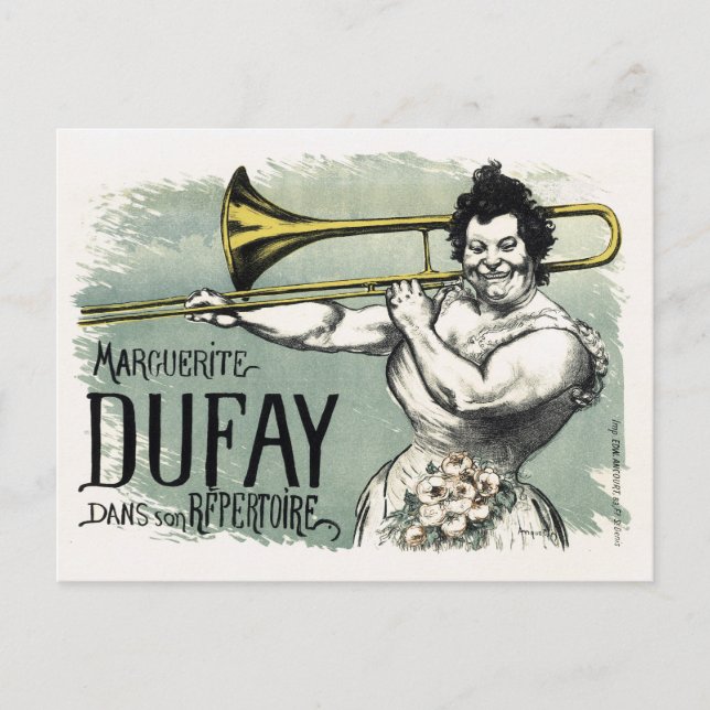 Vintage Marguerite Dufay Trombone Postcard (Front)