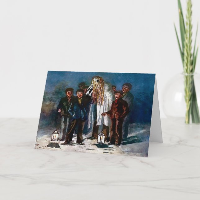 Vintage Mari Lwyd Christmas Card (Front)