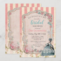 Vintage Marie Antoinette Bridal Shower  Invitation