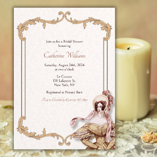 Vintage Marie Antoinette Victorian Bridal Shower Invitation