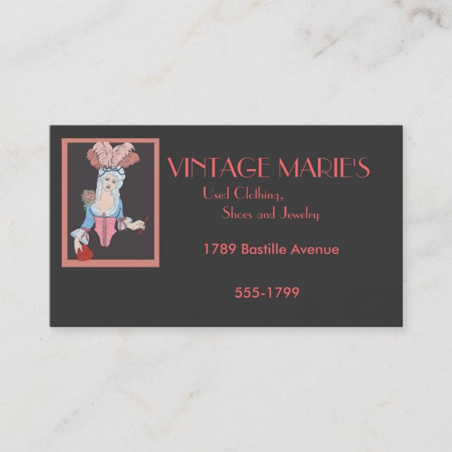 Vintage Marie's Business Card (Front)