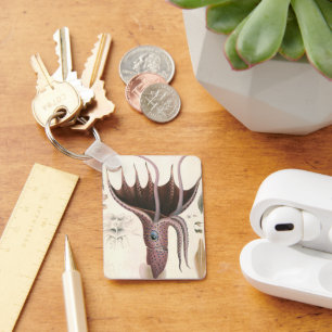 Vintage Marine Life Animals, Umbrella Squid Key Ring