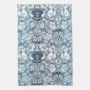 Vintage Marine Pattern Tea Towel