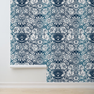 Vintage Marine Pattern Wallpaper