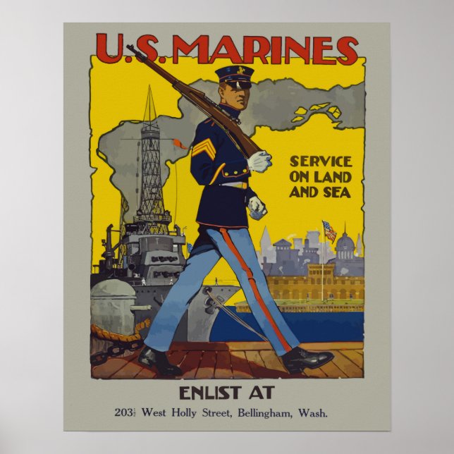Vintage Marine Recruitment Poster (Front)