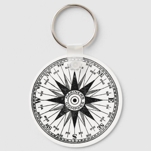 Vintage Mariner's Compass keychain (Front)
