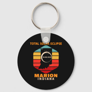 Vintage Marion Indiana Total Solar Eclipse 2024  Key Ring