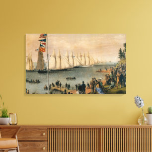 Vintage Maritime, New York Yacht Club Regatta Canvas Print