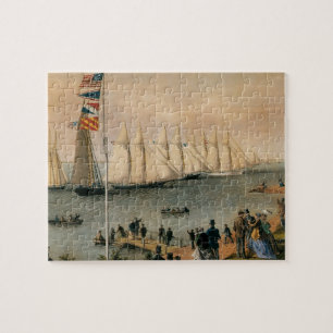 Vintage Maritime, New York Yacht Club Regatta Jigsaw Puzzle