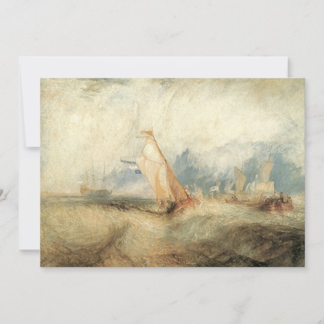 Vintage Maritime Ship Seascape by Joseph Turner Invitation (Front)
