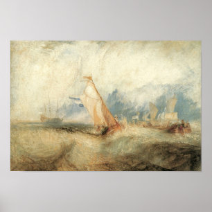 Vintage Maritime Ship Seascape by Joseph Turner Poster