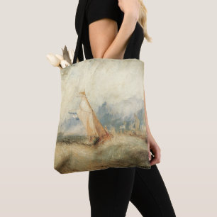 Vintage Maritime Ship Seascape by Joseph Turner Tote Bag