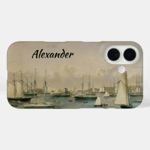 Vintage Maritime, Yacht Squadron at Newport Harbou iPhone 16 Case