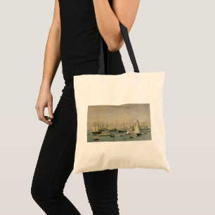 Vintage Maritime, Yacht Squadron at Newport Harbou Tote Bag
