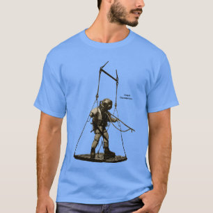 Vintage Mark V Diver with Diving Helmet on a Stage T-Shirt