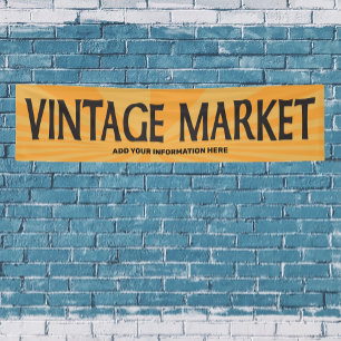 Vintage Market Pop Up or Fair with retro rays Banner