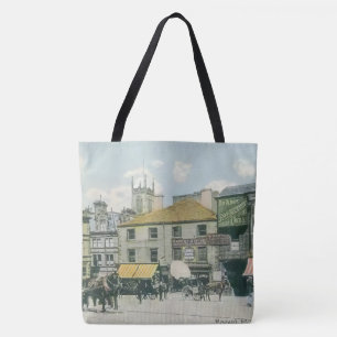 Vintage Market Scene - Huddersfield Marketplace Tote Bag