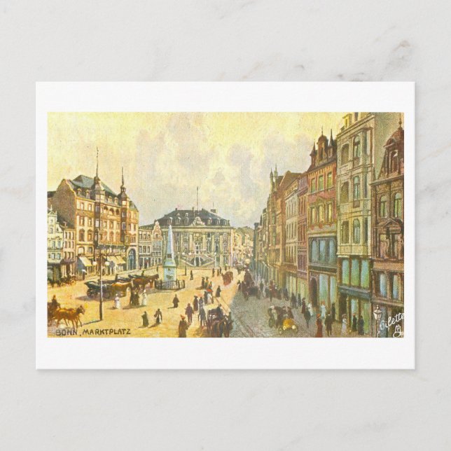 Vintage Marketplace Bonn Germany Postcard (Front)