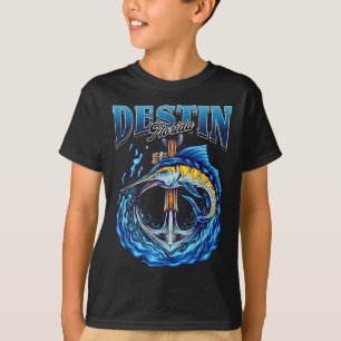 Vintage Marlin Nautical Anchor Destin Florida Fish T-Shirt