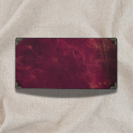 Vintage Maroon Leather Look Personalized Desk Mat
