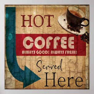 Vintage marquee coffee sign