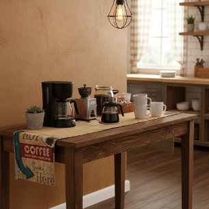 Vintage marquee coffee sign short table runner