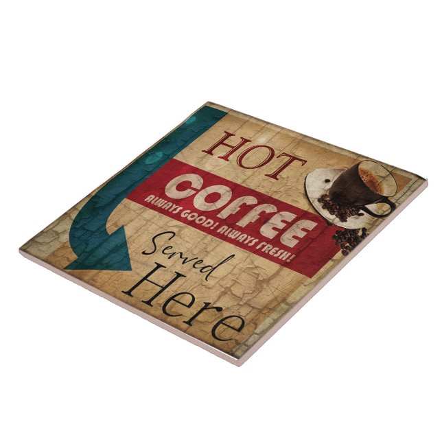 Vintage marquee coffee sign tile (Side)