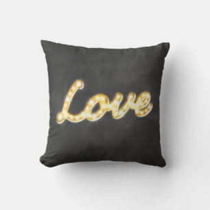 Vintage Marquee Lights Love Cushion - chalkboard