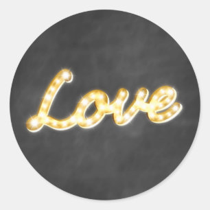 Vintage Marquee Lights Love Sticker - chalkboard
